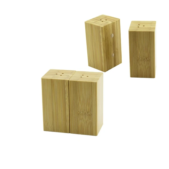 4.5X5CM--Y:9CM   2PCS   MIKNATISLI İKİZ   AHŞAP BAMBU  BAHARATLIK - TUZLUK (5250) ürün görseli 1
