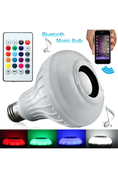 Bluetooth Hoparlör Akıllı Led Ampul Lamba (5250) - Resim 5