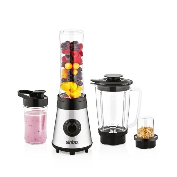 BUZ KIRICI - KAHVE ÖĞÜTÜCÜ HAZNELİ - ŞİŞELİ ÇOK AMAÇLI SMOOTHIE BLENDER 800ML - 500W SHB-3190 (5250) ürün görseli 1
