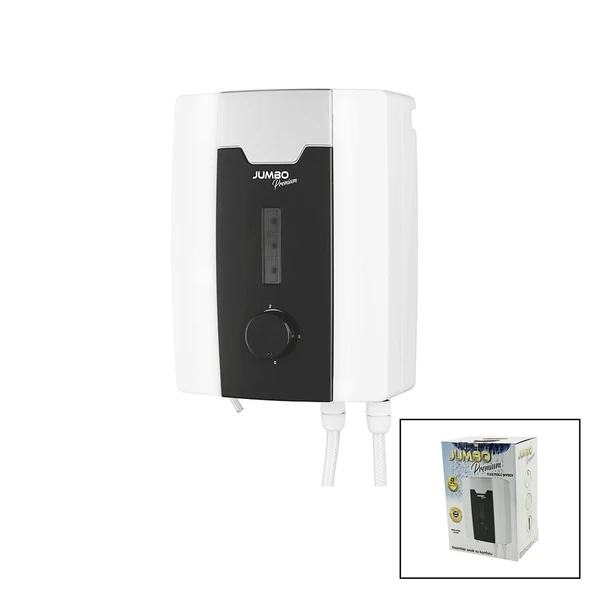 JUMBO PREMİUM BEYAZ SU ISITICI ELEKTRİKLİ ŞOFBEN DUŞ BAŞLIK 7 EMNİYET TERMOSTAT 3 KADEMELİ 8000W (5250) ürün görseli 1
