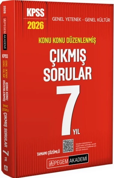 2026 KPSS Genel Yetenek Genel Kültür Konu Konu Düzenlenmiş Tamamı Çözümlü 7 Yıl Çıkmış Sorular Pegem ürün görseli 1