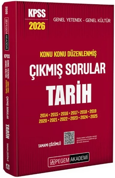 2026 KPSS GYGK Tarih Konu Konu Düzenlenmiş Tamamı Çözümlü Çıkmış Sorular Pegem Akademi ürün görseli 1