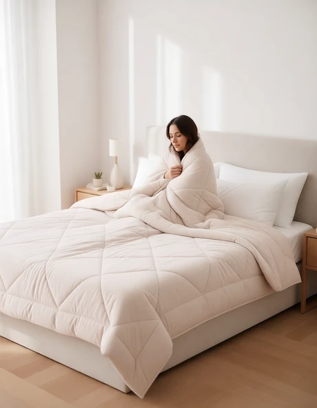 Wellsoft Çift Kişilik Yorgan 195×215 cm – Yumuşak, Nefes Alabilir, Bej ürün görseli 1