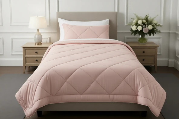 Wellsoft Çift Kişilik Yorgan 195×215 cm – Yumuşak, Nefes Alabilir, Pembe ürün görseli 1