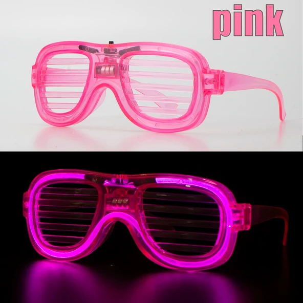 Pembe Led Işıklı Parti Gözlüğü - Neon 3 Modlu ürün görseli 1