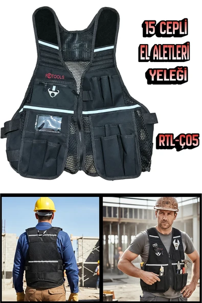 RETOOLS RTL-Ç05 15 CEPLİ EL ALETLERİ YELEĞİ ürün görseli 1