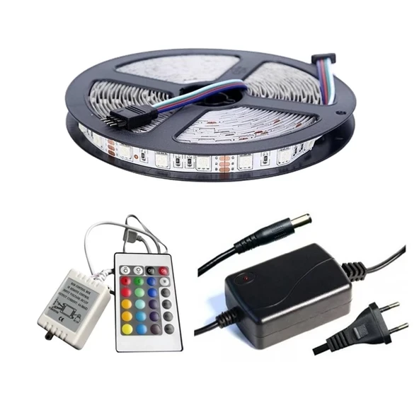 Winboss 5mt Rgb Şerit Led Slikonlu Adaptör Uzaktan Kumanda Tak Çalıştır mirHT007K-HIS-879 ürün görseli 1