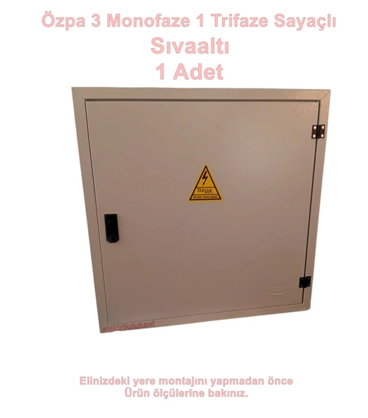 ÖZPA 1753 Sıva Altı 3 Trifaze + 1 Monofaze Sayaçlı Elektrik Panosu IP40 S. A. (3MN+1TR 4ü Pano Kare Buat Yerli) ürün görseli 1