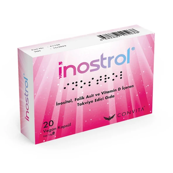 İnostrol İnositol Folik Asit Vitamin D İçerikli Vegan Kapsül 20 li ürün görseli 1