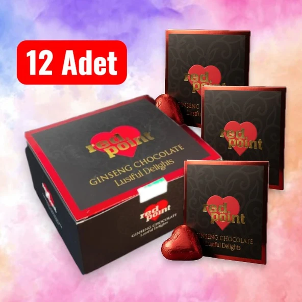 Orjinal 12 Adet Red Point Ginseng Çikolata Kadın ve Erkek Için Enerji Artırıcı ve Istek Uyandırıcı 12X12G Epimedyumlu Lüks Performanse Çikolata ürün görseli 1