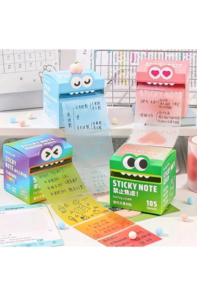 Canavar Kutulu Renkli sticky note 105 Şeffaf Yaprak Not Kağıdı 43352 ürün görseli 1