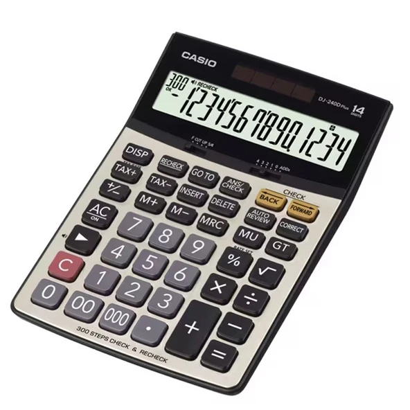 Casio DJ-240D Plus İşlem Kontrollü 14 Haneli Masaüstü Hesap Makinesi ürün görseli 1