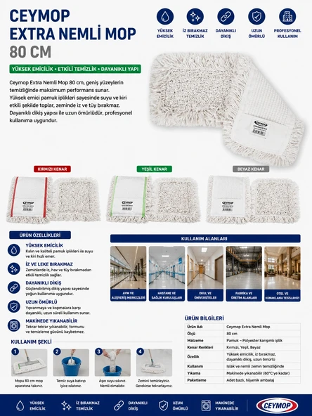 Ceymop Extra Nemli Mop 80 cm ürün görseli 1