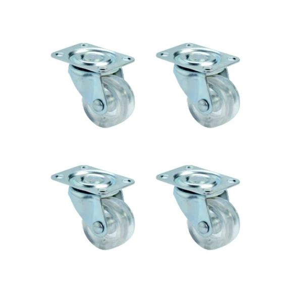 Furç Tablalı Bilyalı Teker - 32MM - Şeffaf HKS239 - 4 Adet ürün görseli 1