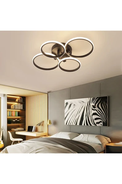 LİVORA LIGHTING Dolce 4 Lü Siyah Plafonyer Salon Mutfak Hol Avizesi ürün görseli 1
