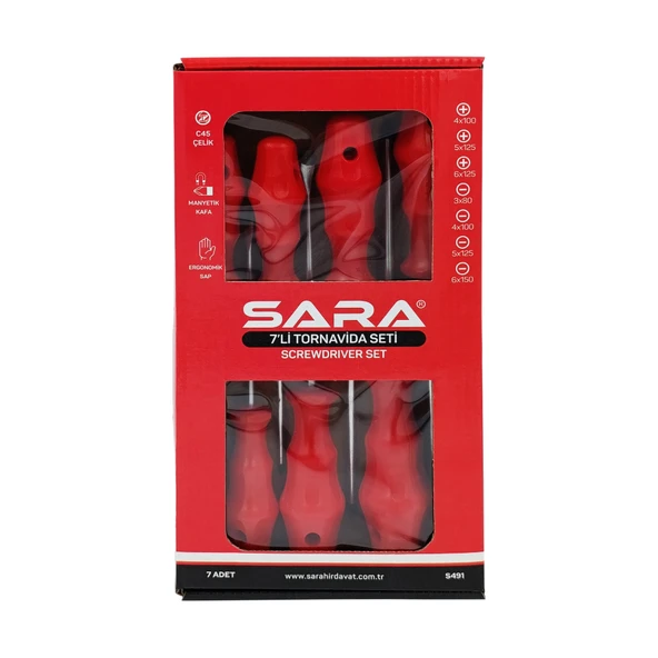 SARA S491 7'Lİ TORNAVİDA SETİ ürün görseli 1