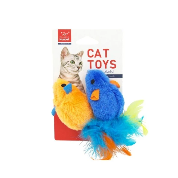 Nunbell Tüylü Fare Kedi Oyuncağı 2'li ürün görseli 1