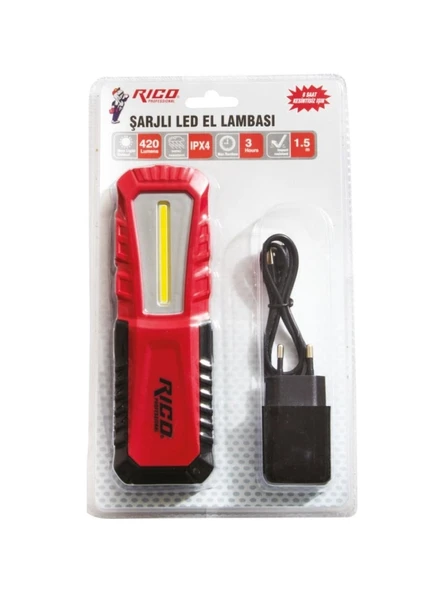 RICO ŞARJLI LED EL LAMBASI 240 LM - Resim 4