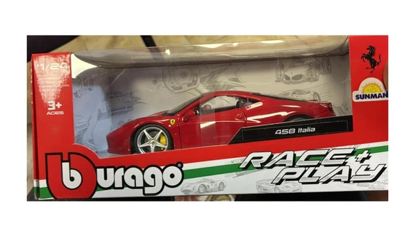 BBurago Ferrari 458 Italia Kırmızı 1/24 Model Araba ürün görseli 1