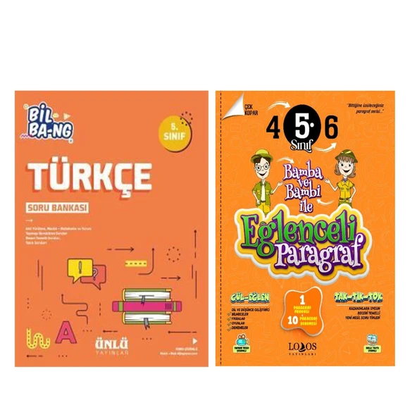 Ünlü Yayıncılık 5. Sınıf Türkçe Bil Bang ve Lodos Eğlenceli Paragraf Soru Bankası Seti 2 Kitap ürün görseli 1