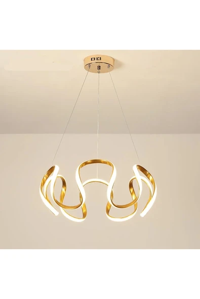 LİVORA LIGHTING Örümcek Model 3 Renkli Gold Renk Modern Spor Led Avize ürün görseli 1