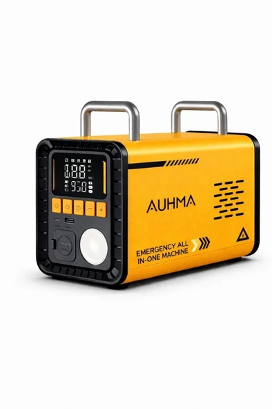 Auhma A8833 16.000 Mah 5'i 1 Arada Akü Takviyeli Şarjlı Hava Pompası Powerbank Dijital Fener & Üfleme Vakum ürün görseli 1