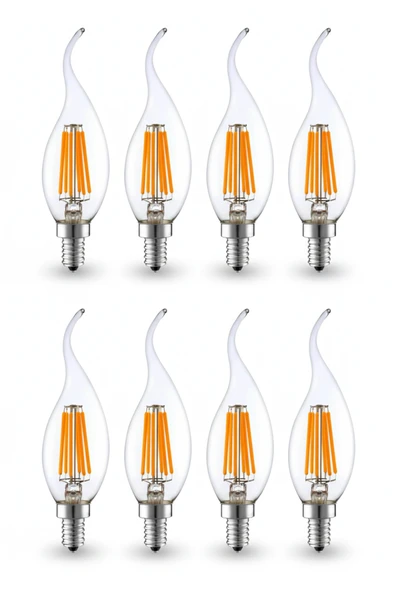 LİVORA LIGHTING Rustik Kıvrık 4W E14 LED Ampul 400lm (8Lİ) ürün görseli 1