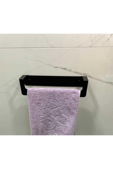 shop Siyah Raflı Havlu Askısı, Metal Raflı Havluluk, Mutfak, Banyo Raflı ürün görseli 1