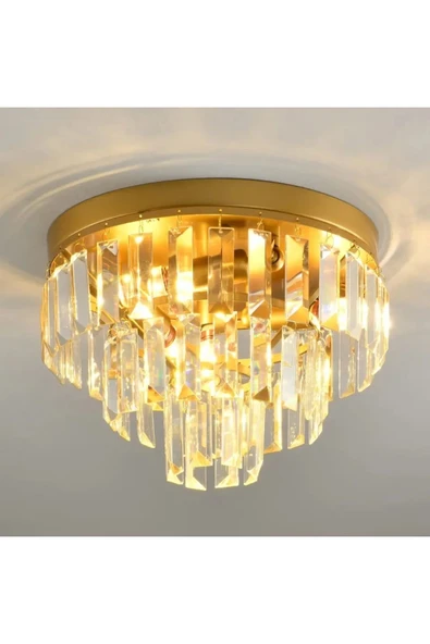 LİVORA LIGHTING Efsane Kristal Taşlı Eskitme  Salon Avize ürün görseli 1