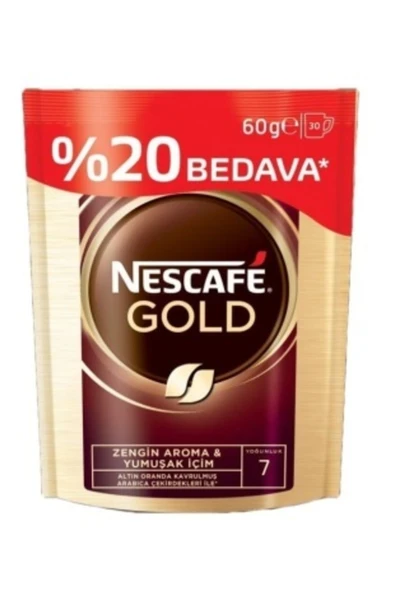 Nescafe Gold Kahve 60 GR %20 Bedava ürün görseli 1