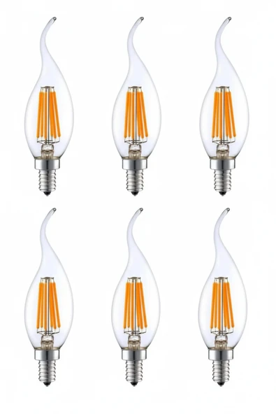 LİVORA LIGHTING Rustik Kıvrık 4W E14 LED Ampul 400lm (6LI) ürün görseli 1