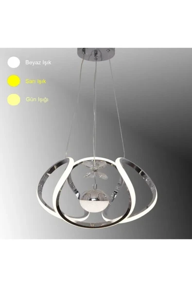 essey 02 modern ahtapot krom tek toplu üç renk ledli avize ürün görseli 1