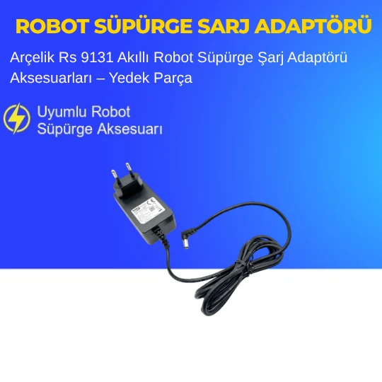 Arçelik Rs 9131 Akıllı Robot Süpürge Şarj Adaptörü Aksesuarları – Yedek Parça ürün görseli 1