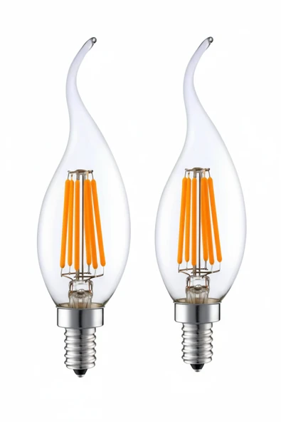 LİVORA LIGHTING Rustik Kıvrık 4W E14 LED Ampul 400lm (2li paket) ürün görseli 1
