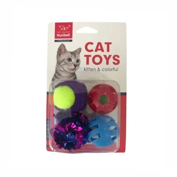 Nunbell Top Kedi Oyuncağı 4'lü ürün görseli 1