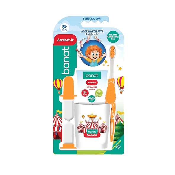 Banat Acrobat Jr. 5+ Yaş Yumuşak Ağız Bakım Seti ürün görseli 1