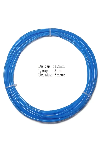 Sub Tech 12 X 8 mm (5 Metre) Pnömatik Poliüretan, Pnomatik PU, Kompresör HAVA HORTUMU ürün görseli 1