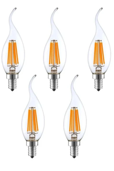 LİVORA LIGHTING Rustik Kıvrık 4W E14 LED Ampul 400lm (5Lİ) ürün görseli 1