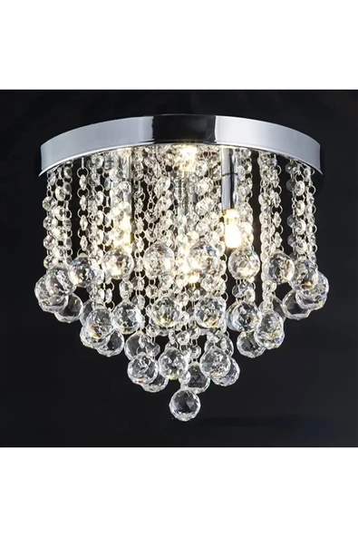 LİVORA LIGHTING Akasya Büyük Krom Kristal Taşlı Salon Avizesi ürün görseli 1