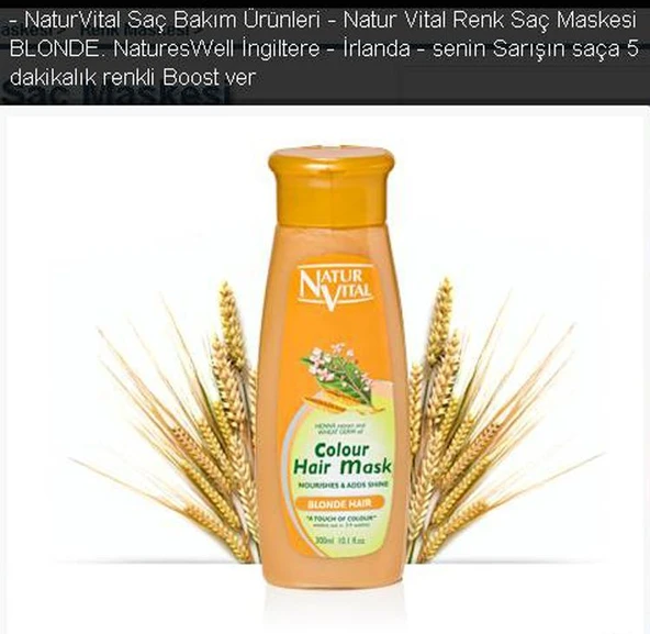 Natur Vital Henna Sarı Renk Saçlar İçin Maske 300 ml ürün görseli 1