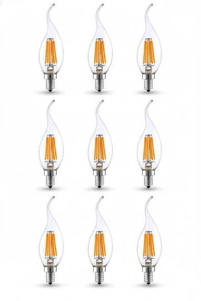 LİVORA LIGHTING Rustik Kıvrık 4W E14 LED Ampul 400lm (9LU) ürün görseli 1