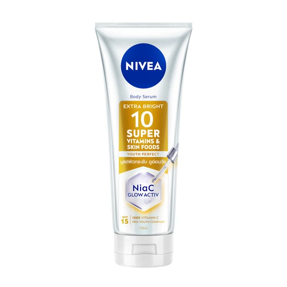 Nivea NiaC Glow Activ Süper 10 Gençlik Işıltısı Vücut Serumu 170 ml ürün görseli 1