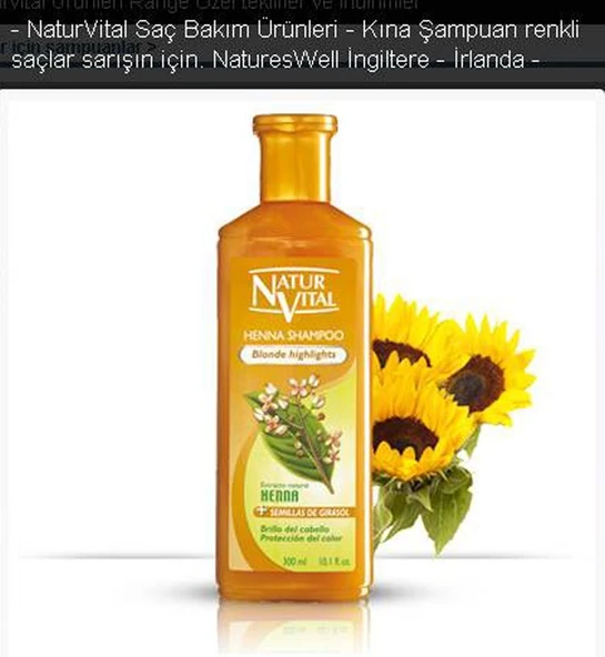 Natur Vital Henna Sarı ve Açık Renk Saçlar İçin Şampuan ürün görseli 1