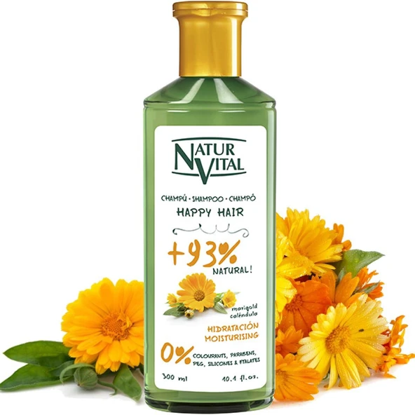 Natur Vital Happy Hair Moistrizing 300ml +%93 Natural Hergün Şampuanı ürün görseli 1