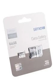 SIMEX   MICRO SDHC CARD AND ADAPTER 64 GB ürün görseli 1