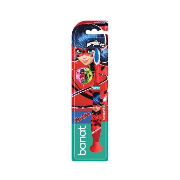 Banat Miraculous Ladybug 5+ Yaş Kırmızı Yumuşak Diş Fırçası ürün görseli 1