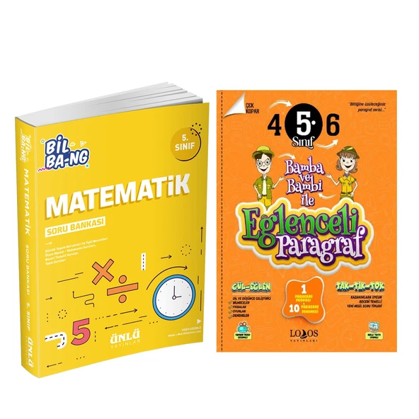 Ünlü Yayınları 5.Sınıf Bil Bang Matematik ve Lodos Eğlenceli Paragraf Soru Bankası Seti 2 Kitap ürün görseli 1