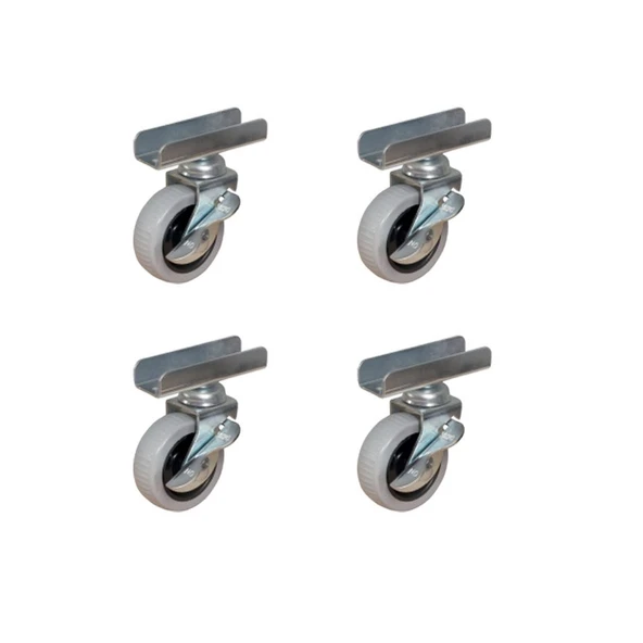 Furç Uzun-Sunta Bilyalı Teker (Frenli) - 20x50 - Gri - 18MM HKS185 - 4 Adet ürün görseli 1