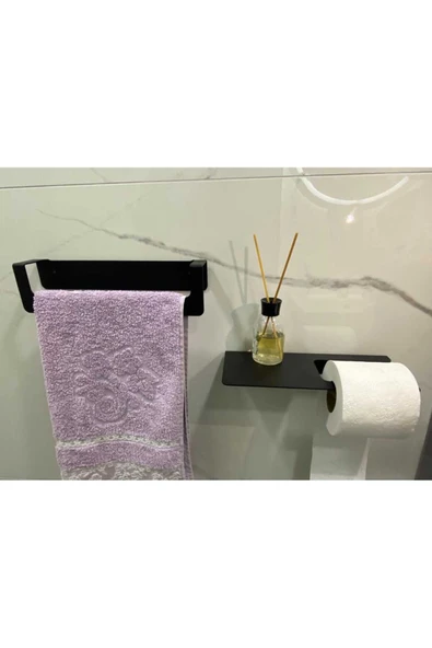 shop Metal 2'li Set Havlu Askılığı Ve Tuvalet Kağıdı Askılığı ürün görseli 1