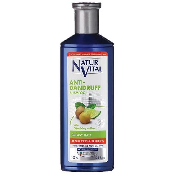 Natur Vital Hair Loss Yağlı Saçlar için Kepek Şampuan 300 ML Anti-Dandruff Greasy ürün görseli 1